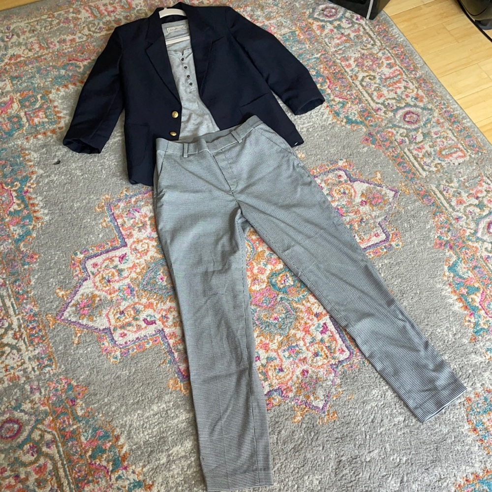 Uniqlo work pants black/white plaid